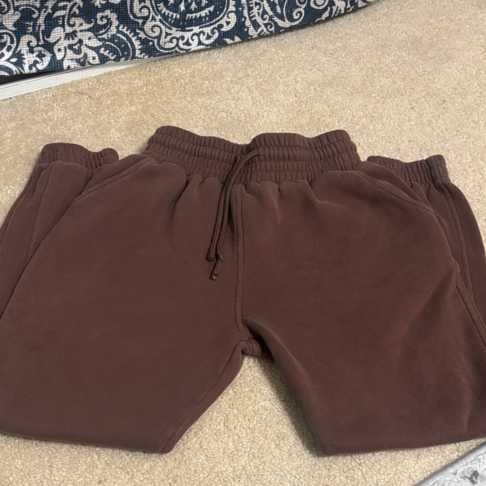 Women's Brown Drawstring Jogger Sweatpants